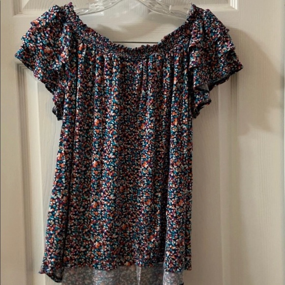 Lane Bryant Multicolor Off Shoulder Blouse 14/16 - Picture 7 of 7